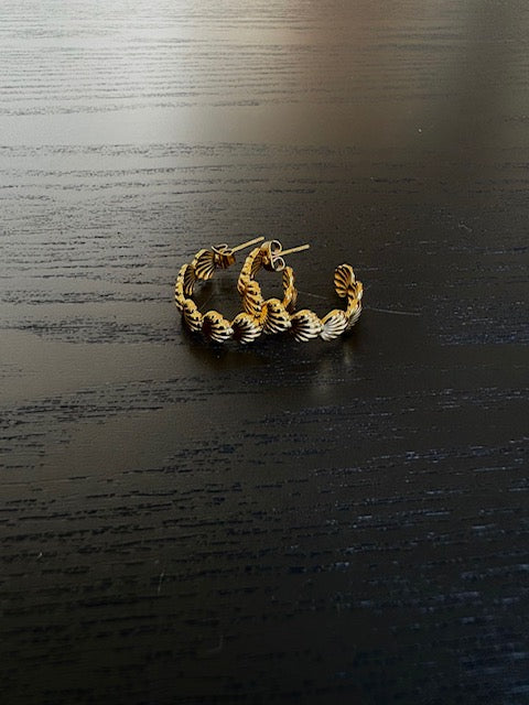 Boucles d'oreilles dorées Coquillage