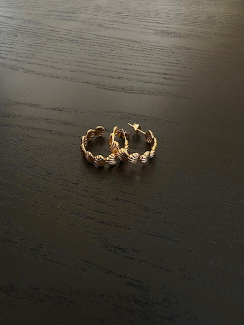 Boucles d'oreilles dorées Coquillage