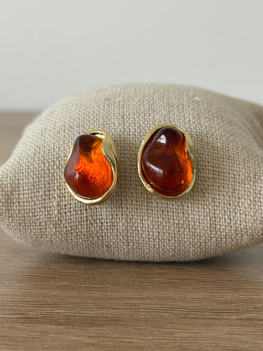 Boucles d'oreilles marron Zira