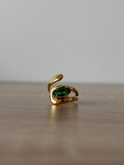 Bague pierre verte Mariva