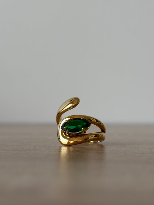 Bague pierre verte Mariva