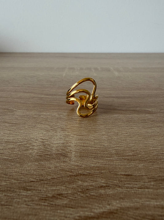 Bague dorée Onda